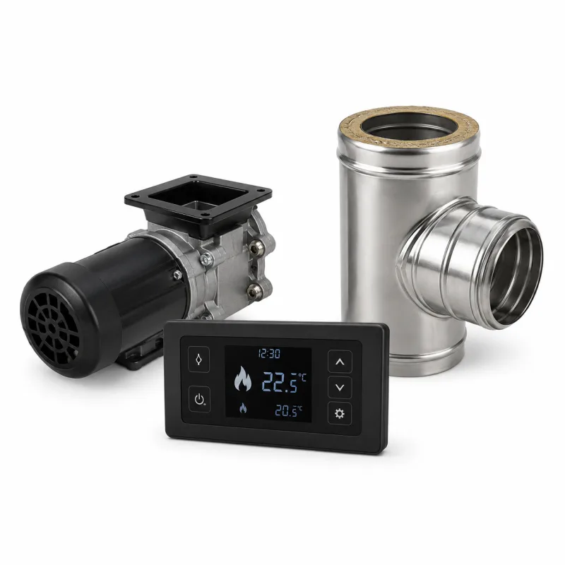 Motor melc, controler digital și tubulatură pentru centrale și sobe pe peleți